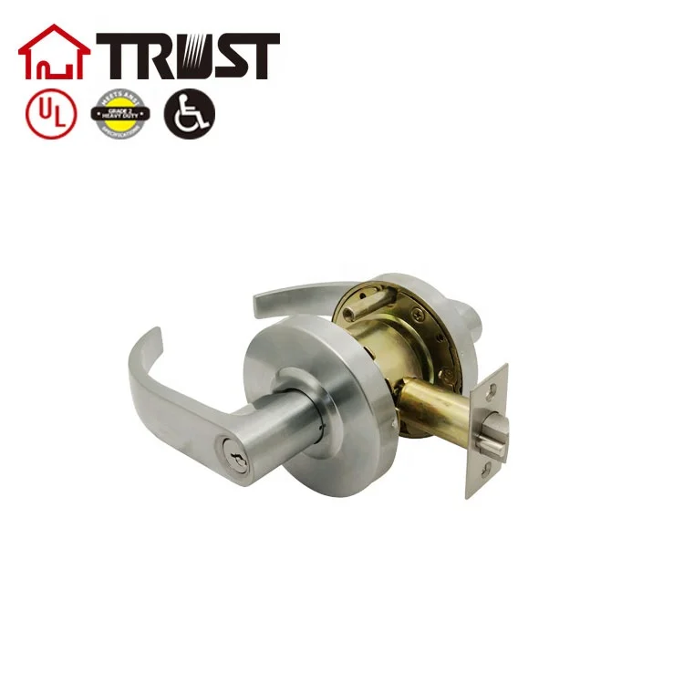 
TRUST 4598-SC ANSI Grade 2 Commercial Lever Door Lock Communication Function Satin Chrome 