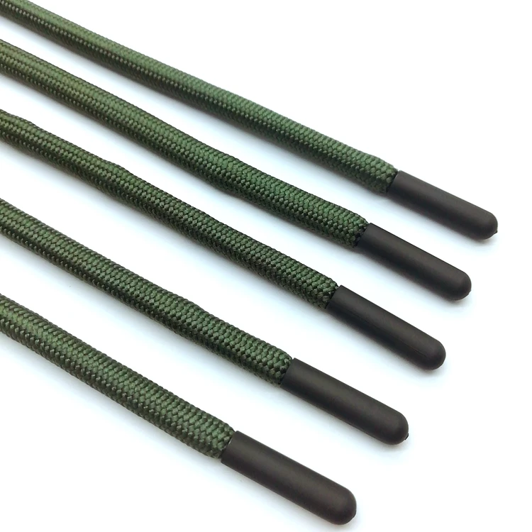 OEM decorative drawcord rubber coated tips drawstring cords