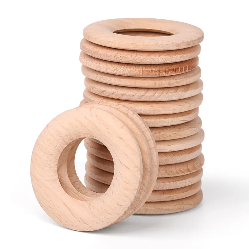 High quality natural beech wood beads