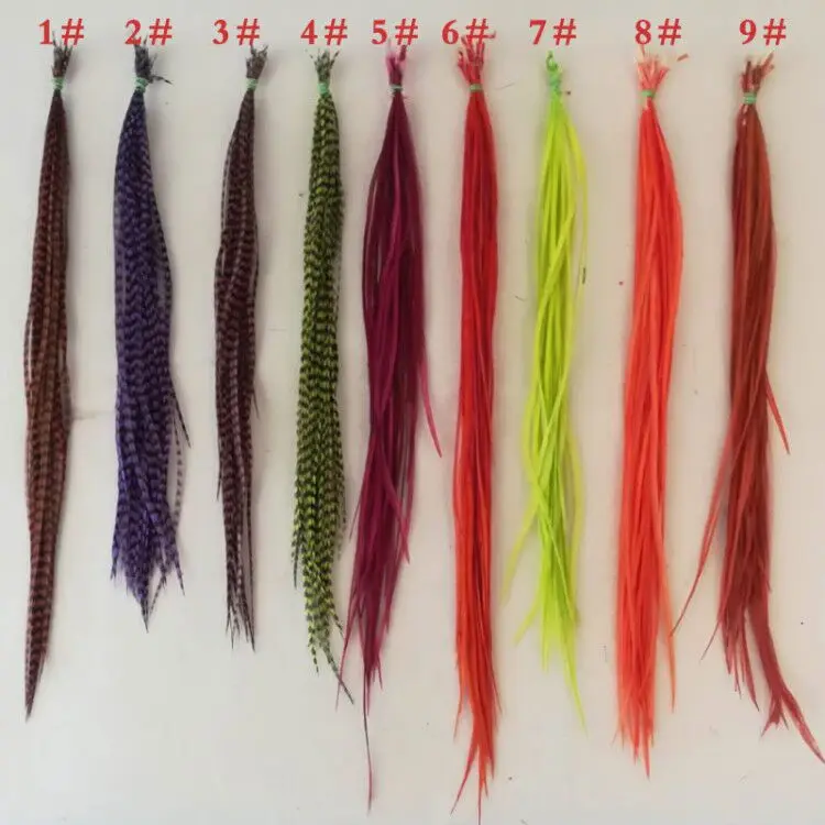 Best Sale Feathers Synthetic Grizzly Feather Hair Extensions Natural Hair Feather