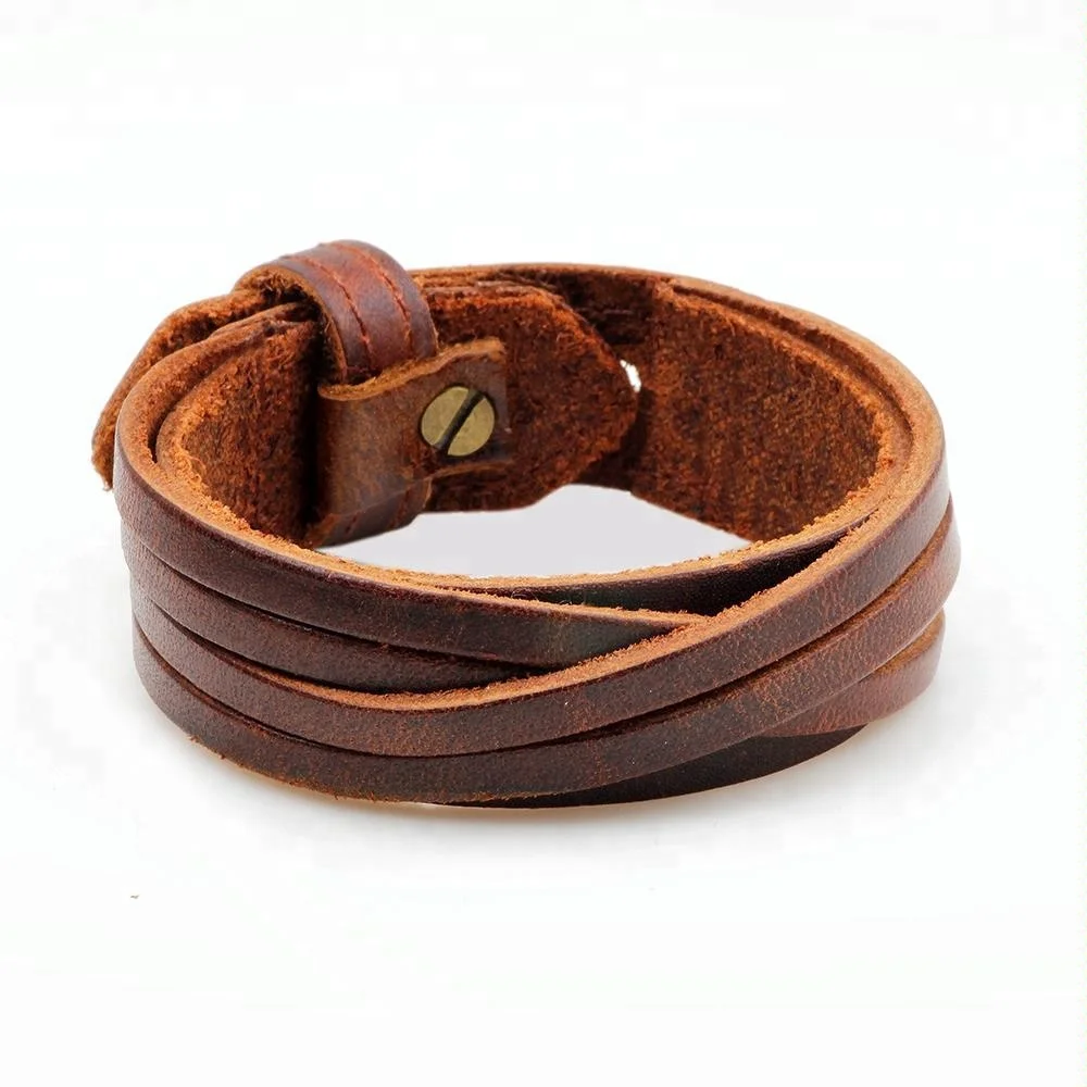 Punk cowhide bracelet Wide leather bracelet Fashion bracelet