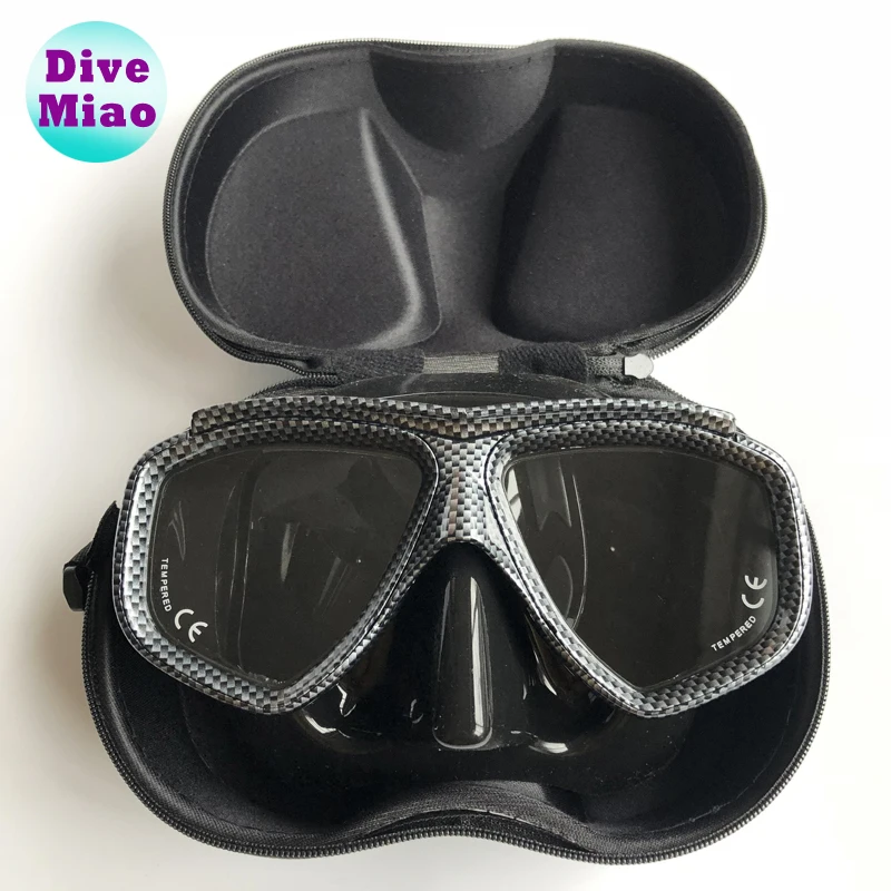 
Professional Custom SCUBA Mask Soft Silicone Frame Plastic Freediving Snorkel Mask With Dive Mask Case 