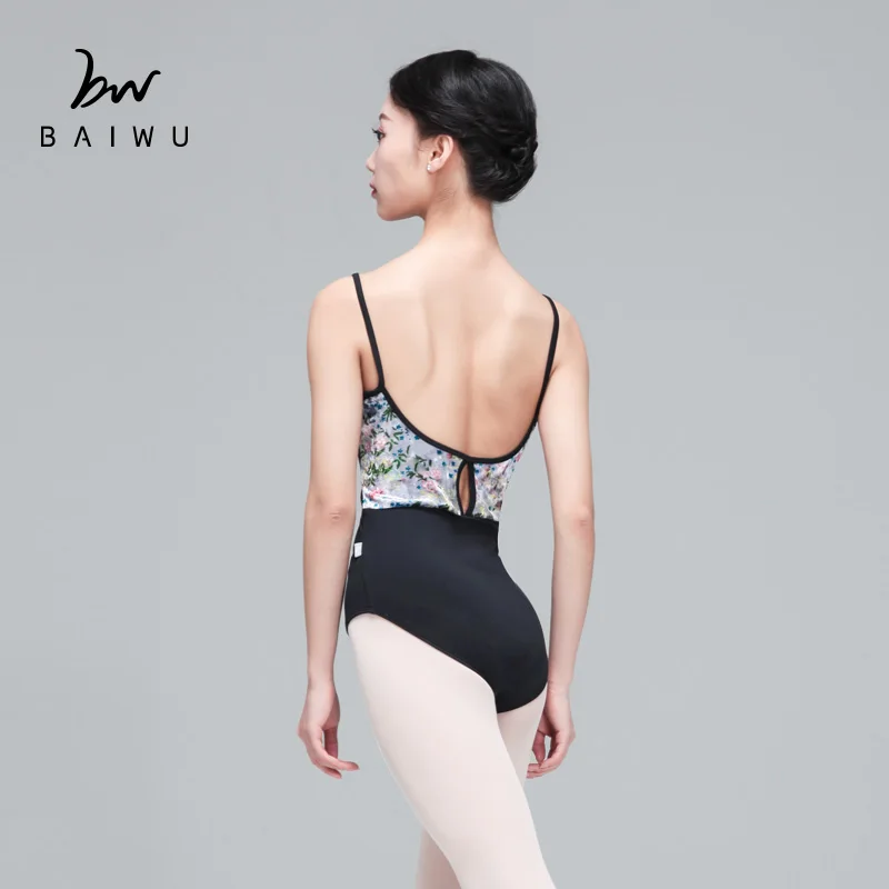 118141026 Baiwu Camisole  Dance  Girls Water Drop Back Velvet Ballet Leotards