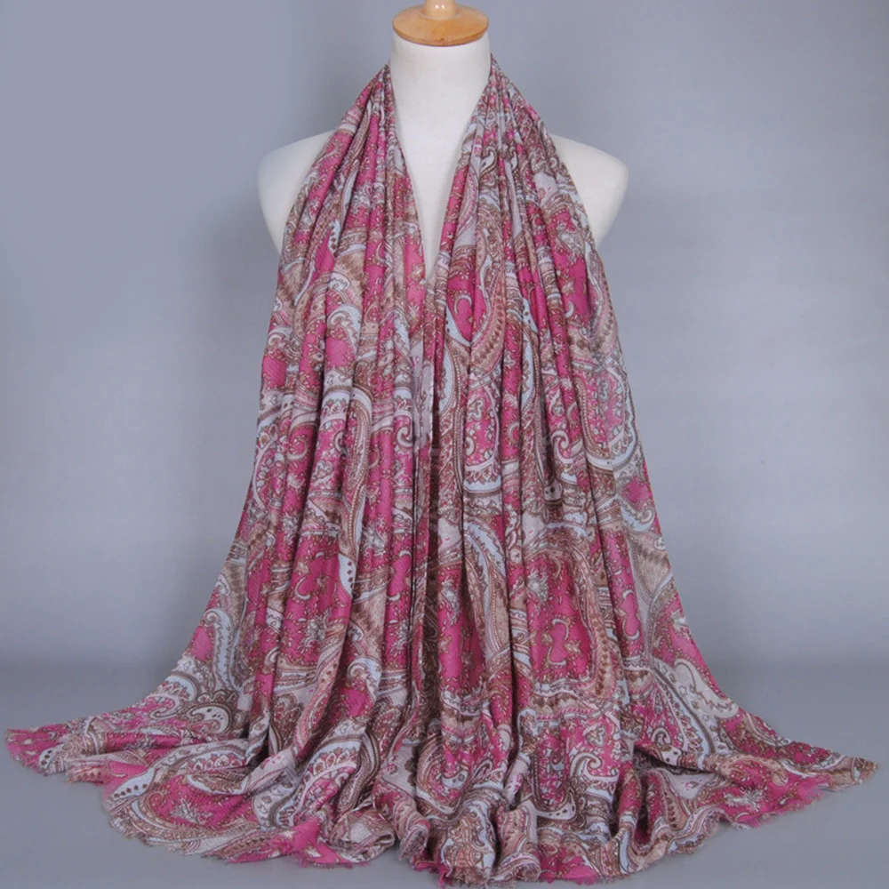 
Zakiyyah BS338 Kashmiri Shawls Fancy Hijab Scarf For Sale Muslim Women Printed hijabs 