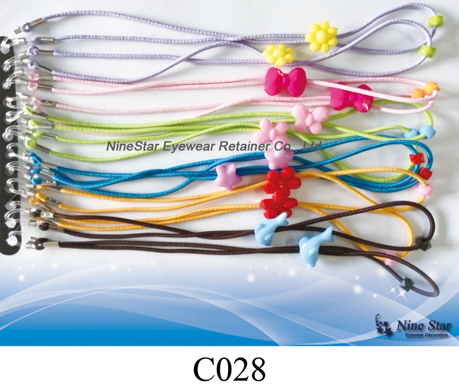 Colorful Cartoon Adjuster Safety Kids Eyewear Eyeglass Nylon Elastic Cord Strap Rope Retainer Holder
