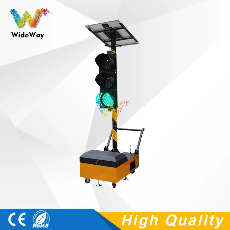
10 years factory tralier mobile 200mm potable intelligent solar traffic light 