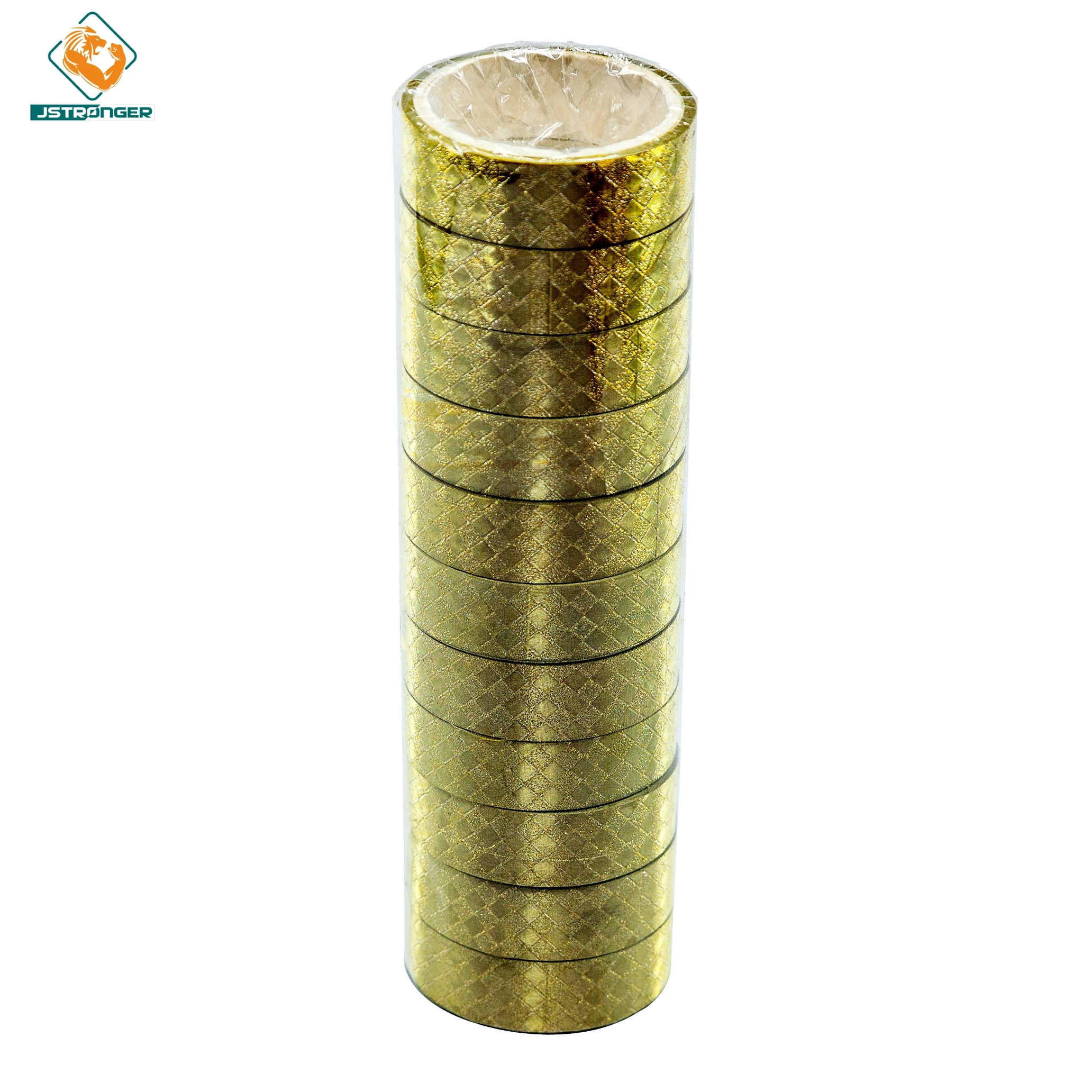Color waterproof laser adhesive tape golden/silver packing tape BOPP Holographic Decorative Laser Adhesive Tape