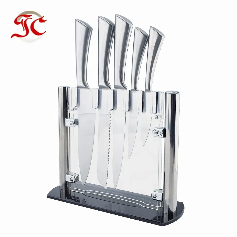 
Best Selling 5 Piece set Stainless Steel Kitchen Knife Set With Acrylic Stand 