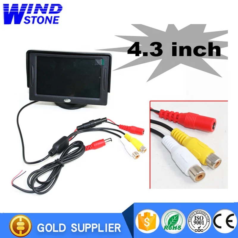 
4.3 inch Car Reverse Kit Rearview Monitor can connect with parking Camera 