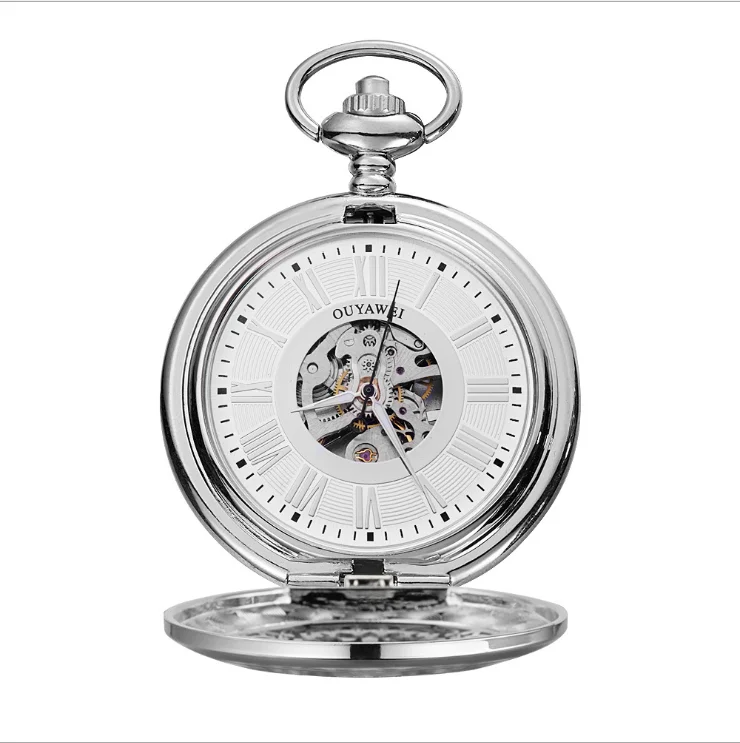 316L stainless steel skeleton case back pocket automatic watches best brand christmas pocket watch