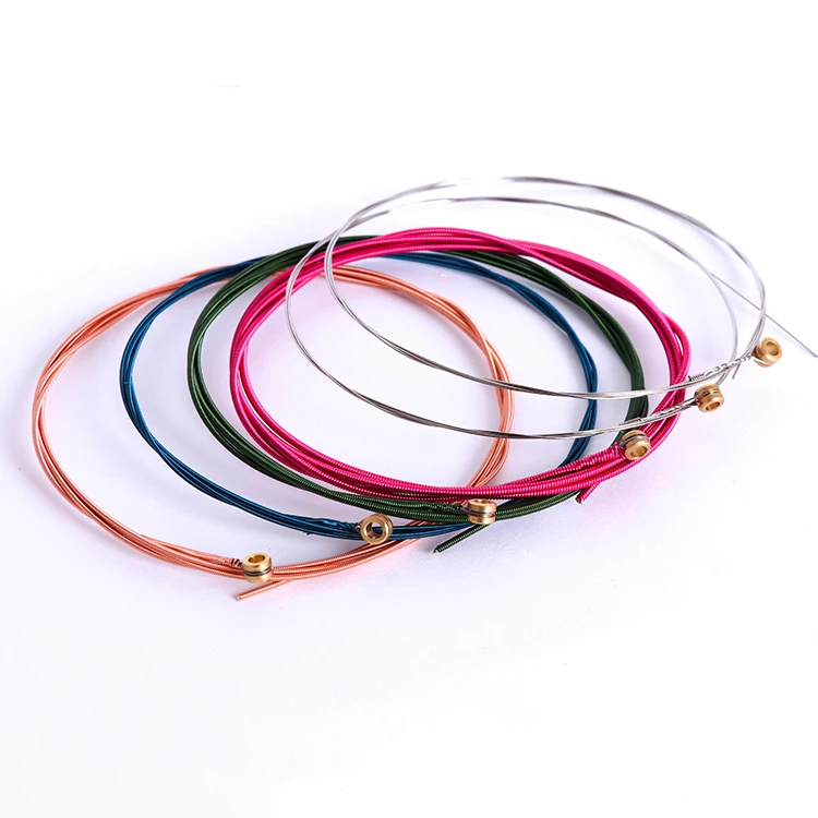 
 OEM дешевая фабричная оптовая цена, цветные стальные струны для акустической гитары (GA-A40)  