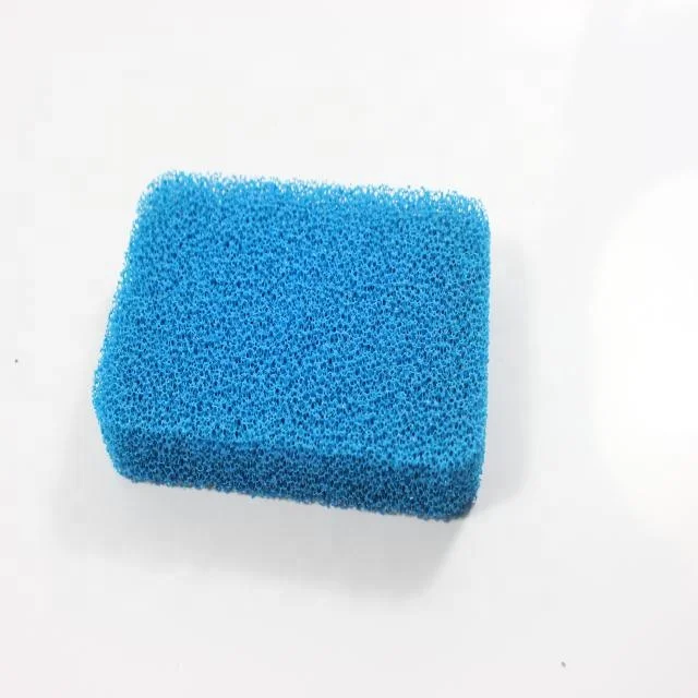 Red blue open celled silicone sponge rubber