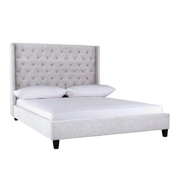 
high headboard low foot end double and king size upholstered fabric bed 