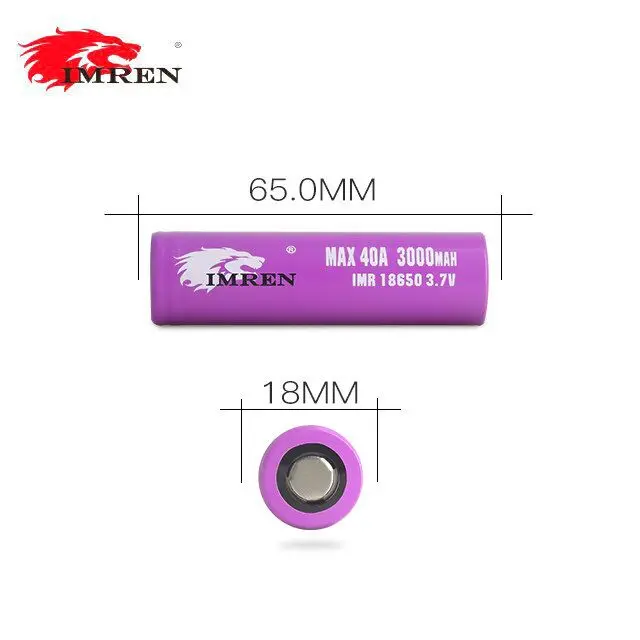 High Quality Deep Cycle PK IMREN 3000mAh 3.7V LI-Ion 18650 3000mah 40A Rechargeable Battery