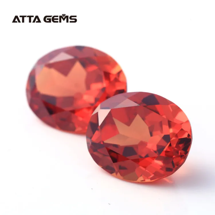 Synthetic (Lab Created) Corundum Oval Cut 12*10mm Orange Sapphire Gemstone
