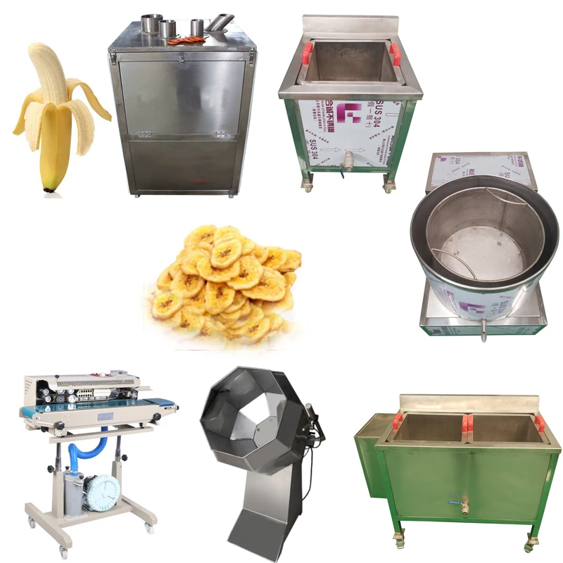 Banana Plantain Chips Cutter Deoiling Making Machine Production Plant