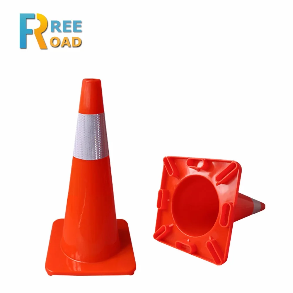 70cm 2.3kg yellow PVC traffic cones with black reflective tapes