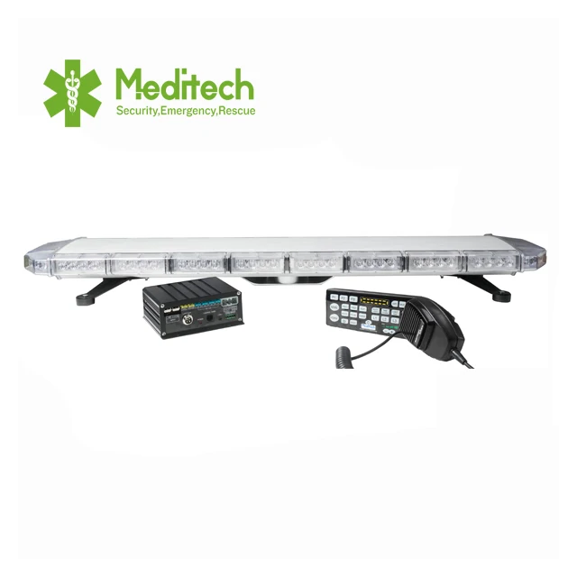 Низкопрофильная аварийная световая балка Meditech с сиреной 100 Вт и динамиком