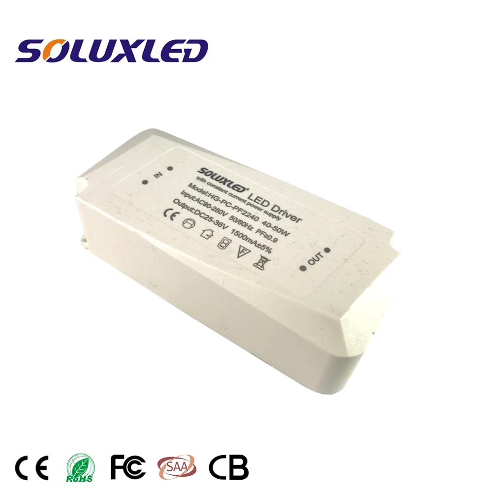 40W 42W 48W 50W LED Driver Galvanic Isolation with active power factor 0.95 for hotel department home down light panel light