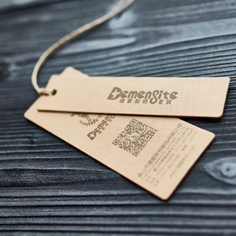 Экологически чистые толстые крафт-бумажные печатные фирменные бирки для одежды этикетки для одежды