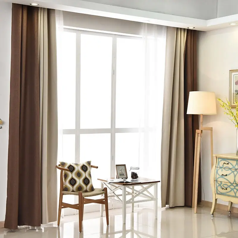 coffee color brown curtain fabric simple design curtains