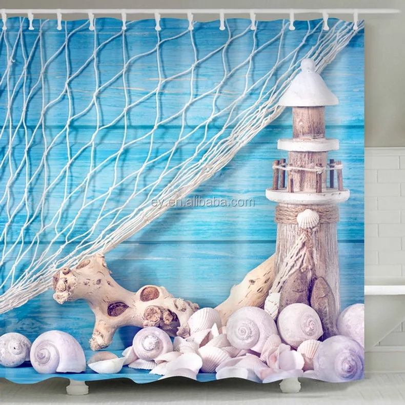 
Designed Digital Printing Water Repellent Submarine World Series Shower Curtains 