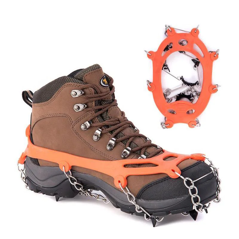 Crampons antiskid shoe covers 8 teeth stainless steel mountaineering snow claws Product silicone ice climbing mountaineering