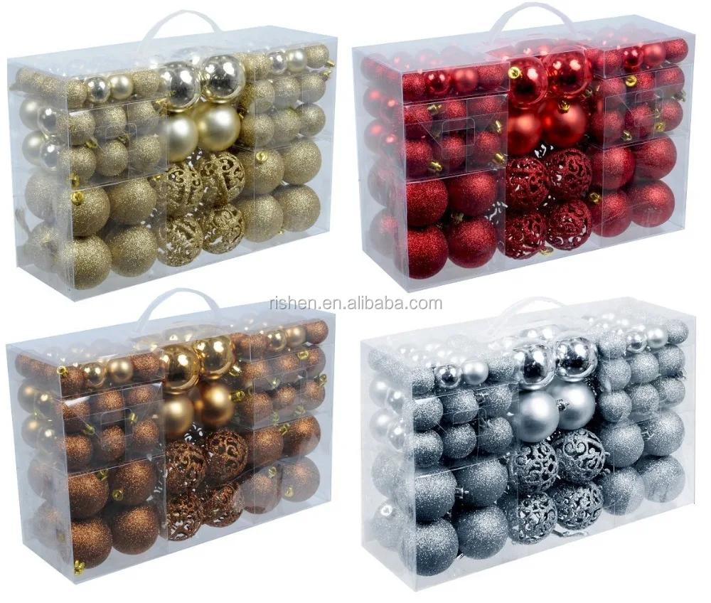 Factory price Christmas tree decorations hanging silver Christmas ball set