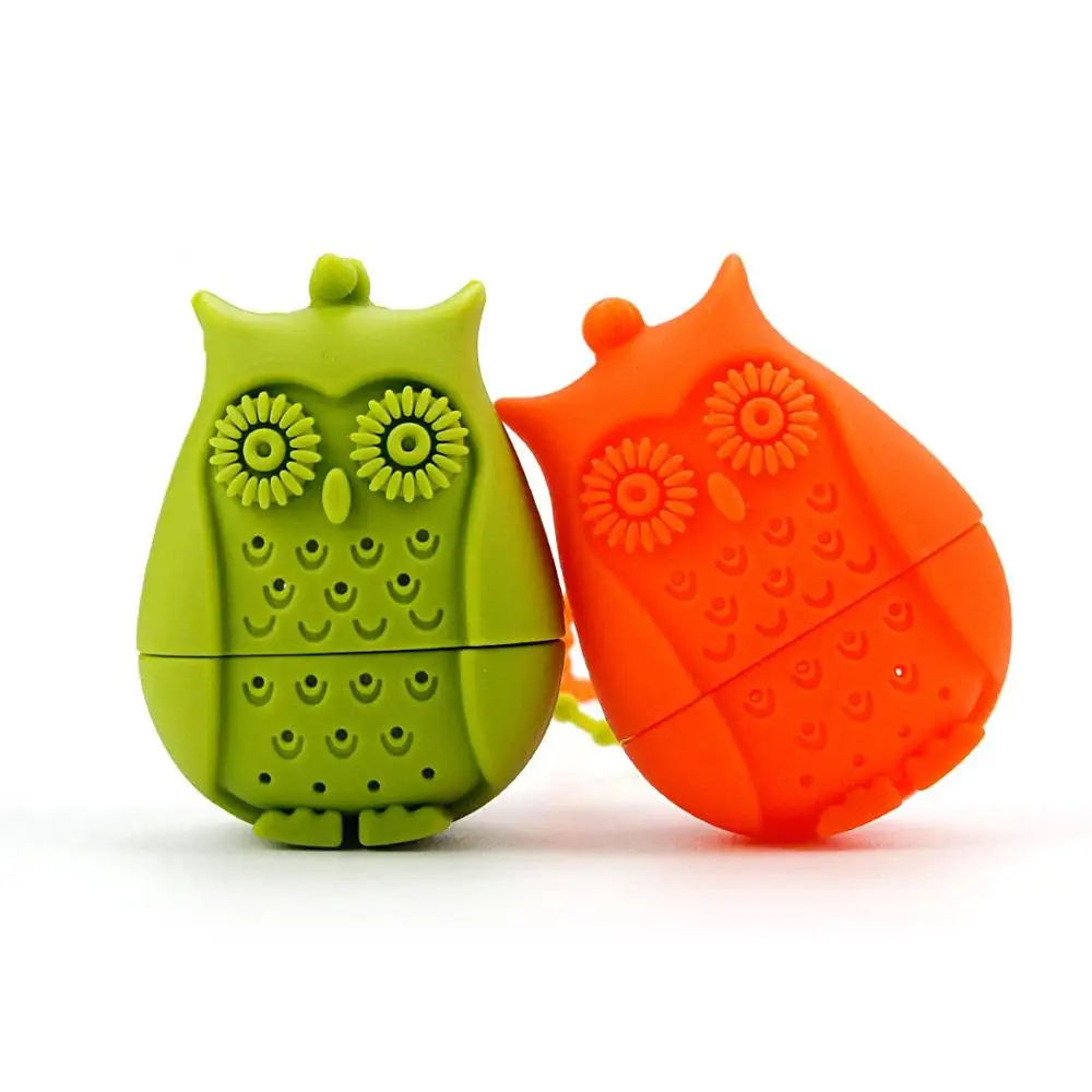 Reusable Cute Animal Shape Tea Infusers Silicone Owl Tea Infusers Strainers