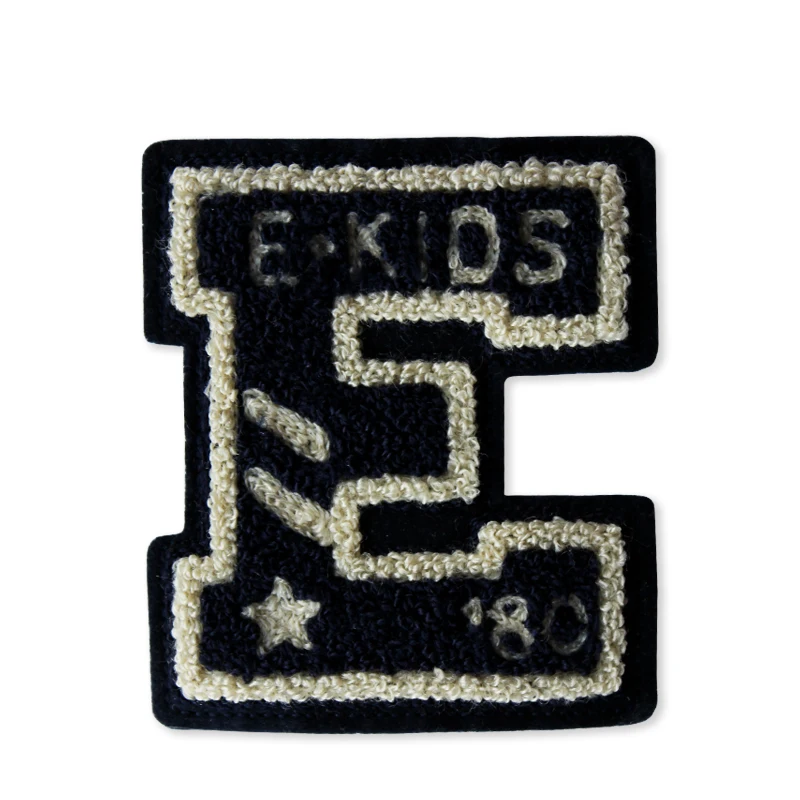 
high quality Fashion design towel embroidery patch customized logo chenille embroidery sew on patch for garments OEM service 