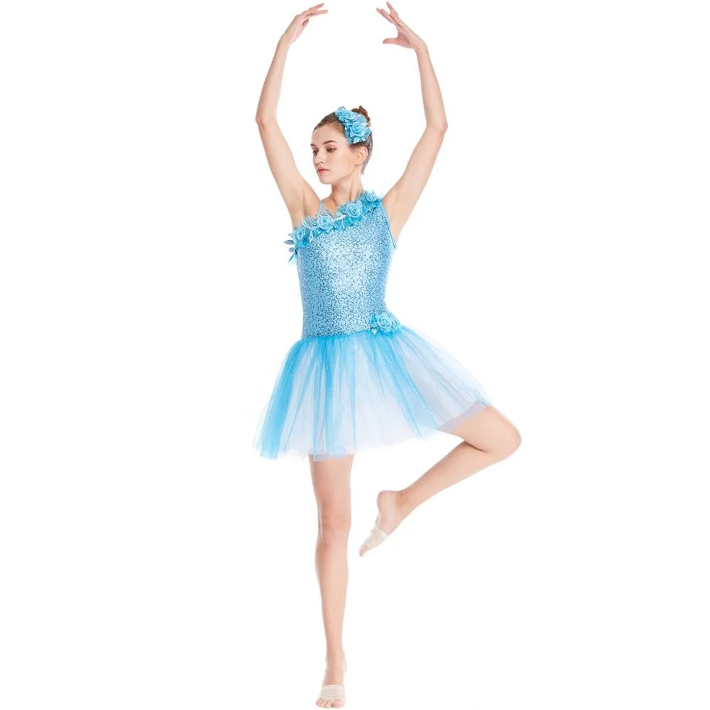 MiDee Elsa Blue Tutu Dress Ballet Dance Performance Costume Adults And Children Dance Costumes