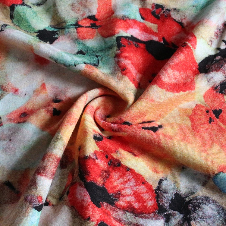 Custom printed rayon nylon 95% cotton 5% elastane lycra cotton spandex fabric