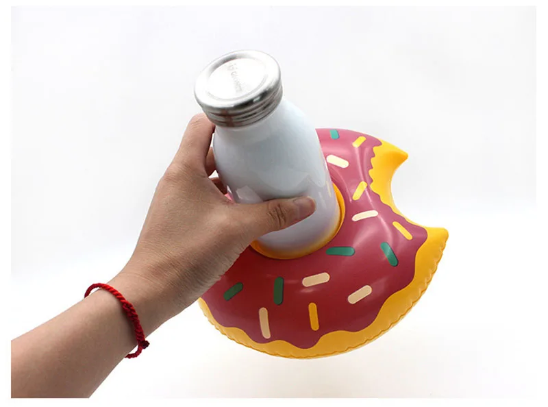 Inflatable Drink Cup Holders Mini Doughnut Cup Stand Floating Beach DIY Party Decoration Coasters Swimming Floating Toy