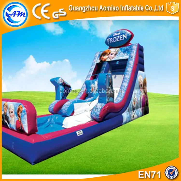 Huge Inflatable stair kids sliding toys frozen snow water slide with detachable pool