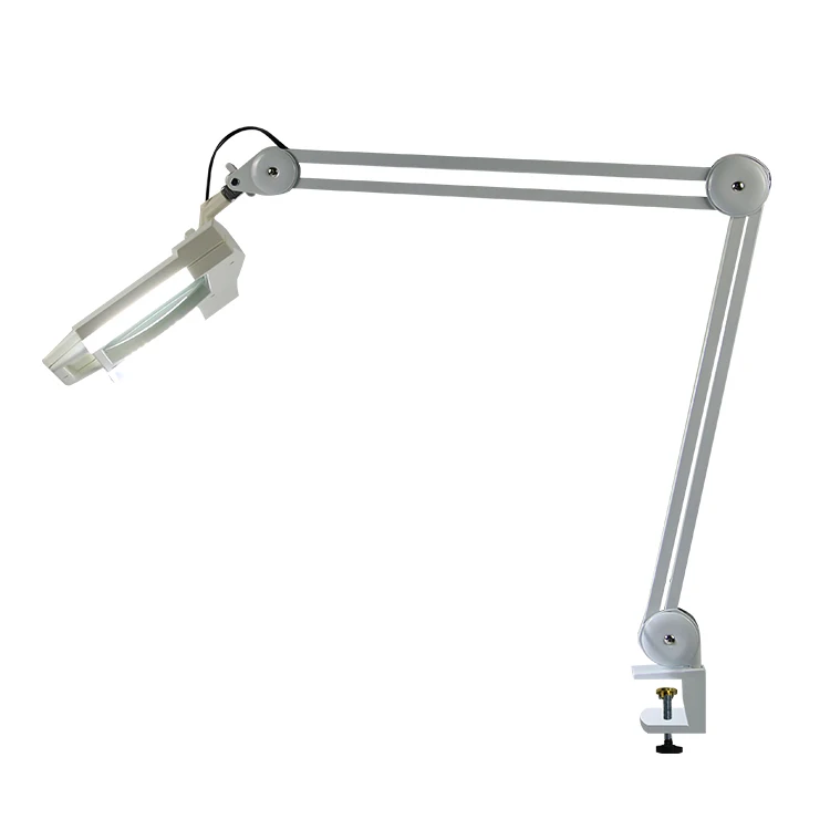 Table 4x 6x 10x 15x 20x 30x diopter led cold light magnifier lamp square beauty, magnifier lamp with metal clamp