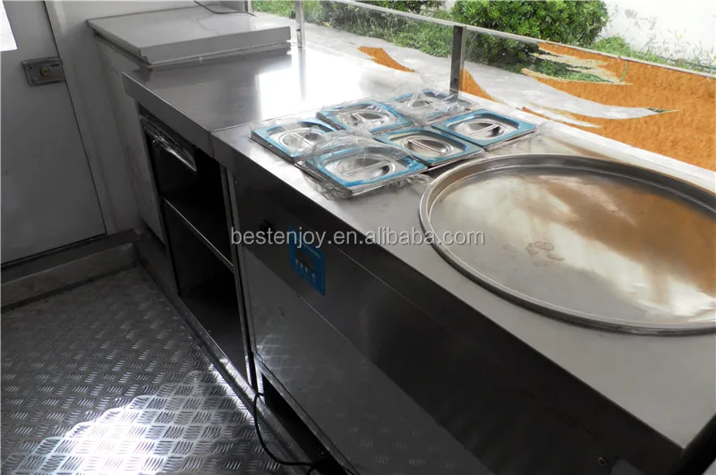 
Hot sale ice cream cold plate / mobile food cart with frozen yogurt machine 