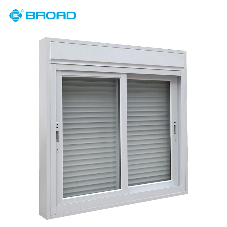 
Aluminum frame automatic roller blind sliding glass windows with safety flyscreen make in china 