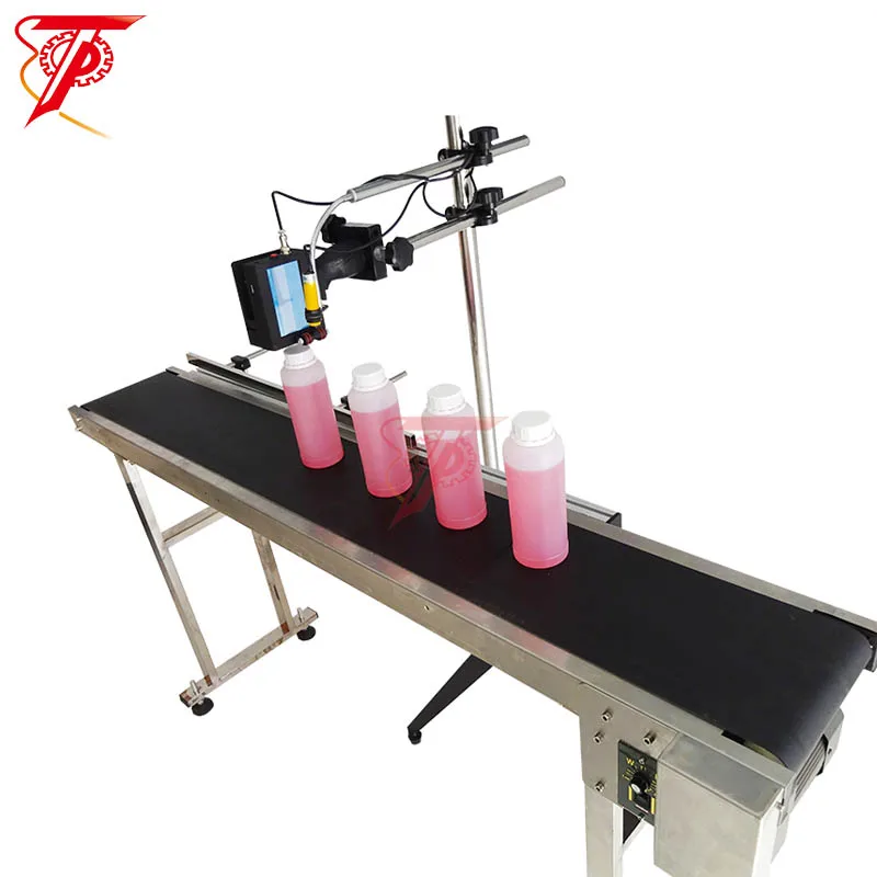 Automatic Ink jet spray pet bottle inkjet date coding machine with conveyor