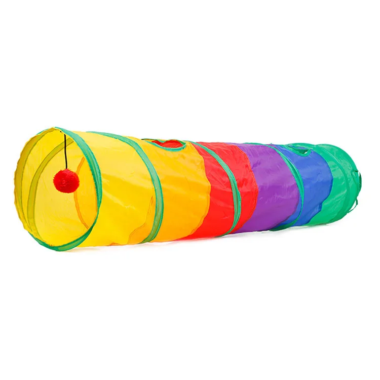 Pet Products Hot Sale Interactive Cat Toys Foldable Smart Pet Cat Tunnel Collapsible Colorful Rainbow Cat Tunnel Toys Wholesale