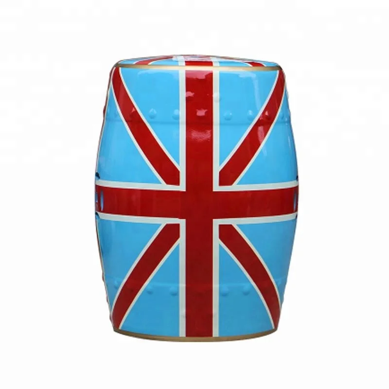  Chinese dragon drum ceramic stool UK flag painting porcelain home decoration with different color for garden seat