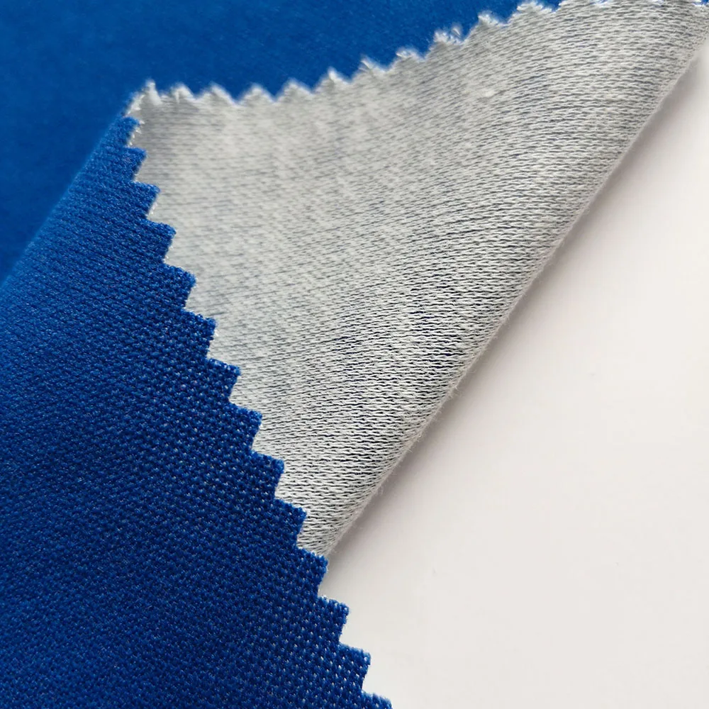 
Eco friendly circuler knitting single jersey 65/35 polycotton fabric double knit french terry for student uniforms RTS PS1Y33 