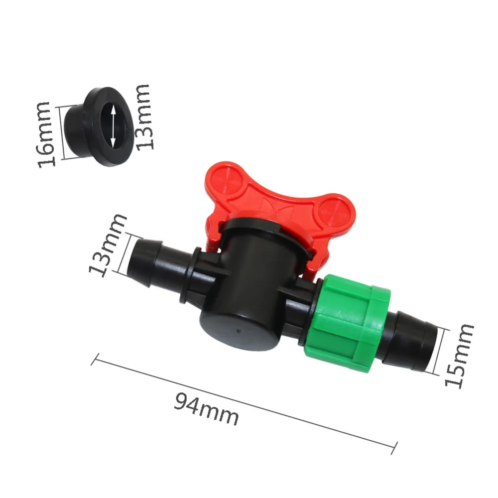 13mm To 15mm Bypass Valve with Lock Rubber Ring Barbed for Drip Irrigation System Waterstop Hose Switch