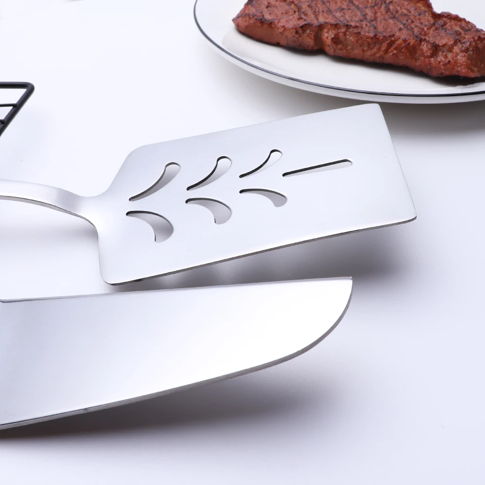 Factory price  kitchen utensils stainless steel Skimmer, ladle, turner, salad serving set