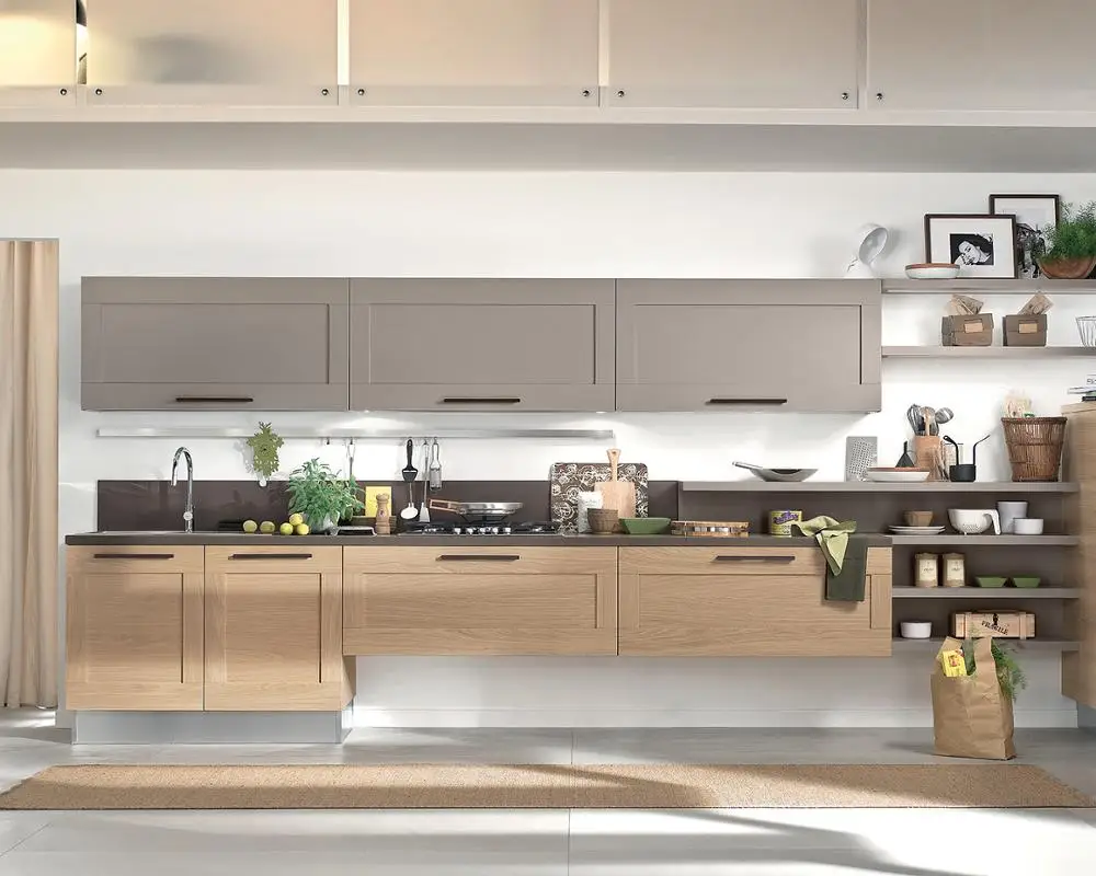 2024 Hangzhou Vermont L Shape Design Fit Kitchen Hanging Kitchen Cabinet Design