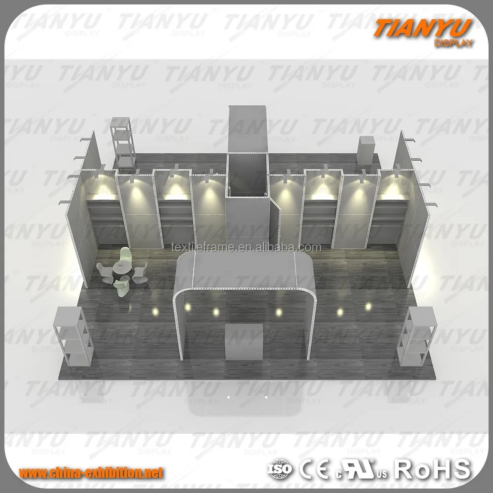 Future trend modular custom Reusable Aluminum Extrusion Design 20x20ft sale clothes Trade Show Booth