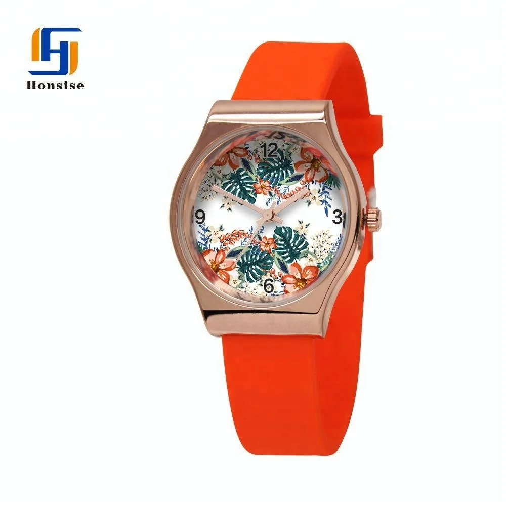 Hot Fashion Women Silicone Round Analog Quartz Wrist Watch
