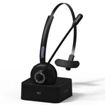 New Generation Bluetooth Headsets with Mic for PC Computer Driver Trucker Working Wireless Earpiece Earphone with Charging Base