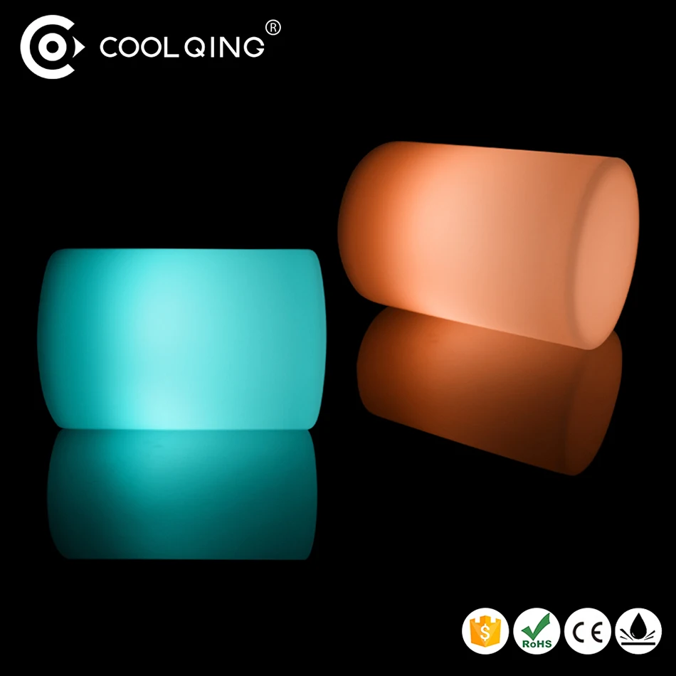 waterproof plastic glowing table lamp decorative LED Cylinder shape light