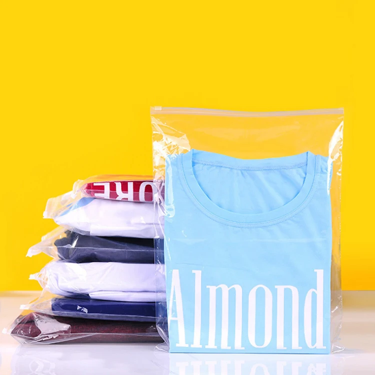 POLYSMARTS Wholesale Frosted Waterproof Bikini Packaging Zipper Bag With Logo Print Slider Zipper  Bag For Clothing