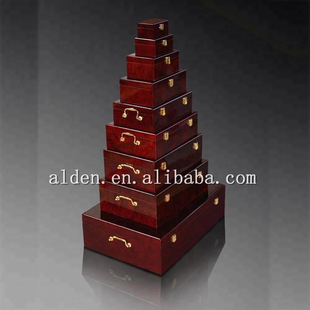 Wholesale high quality wooden gift box with customized size MPD  empty  wooden boxes luxury box
